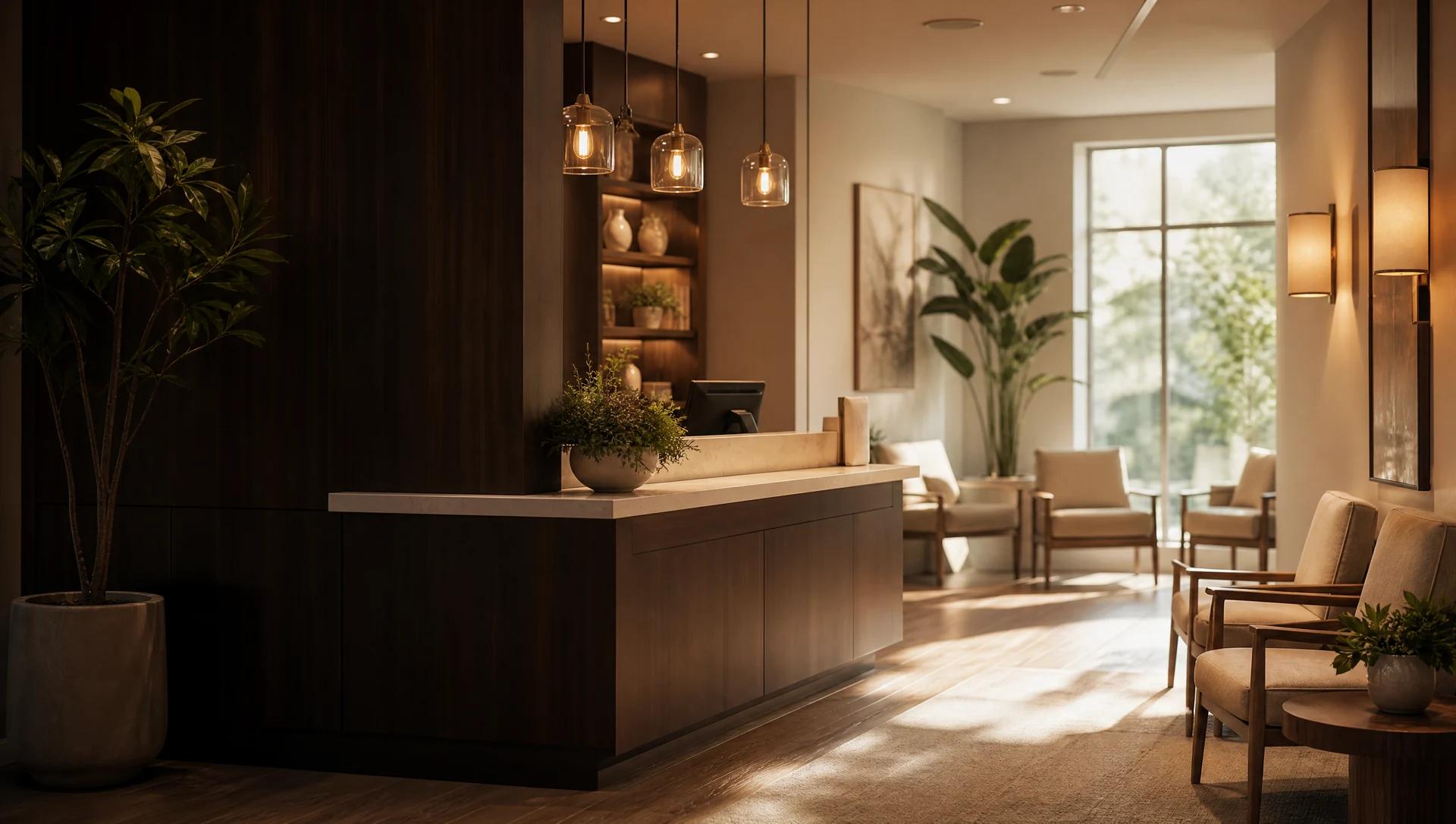 Modern healthcare facility with professional medical staff