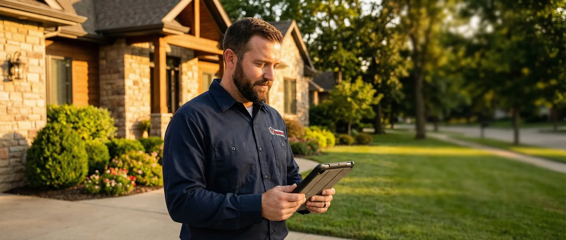 Professional home services contractor at work